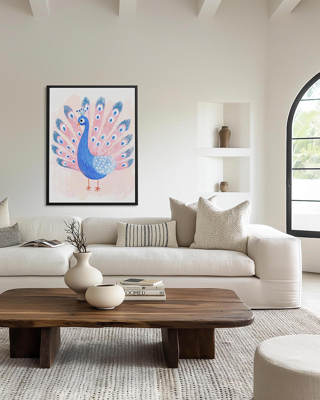 Vrolijke pauw illustratie Kunstwerk