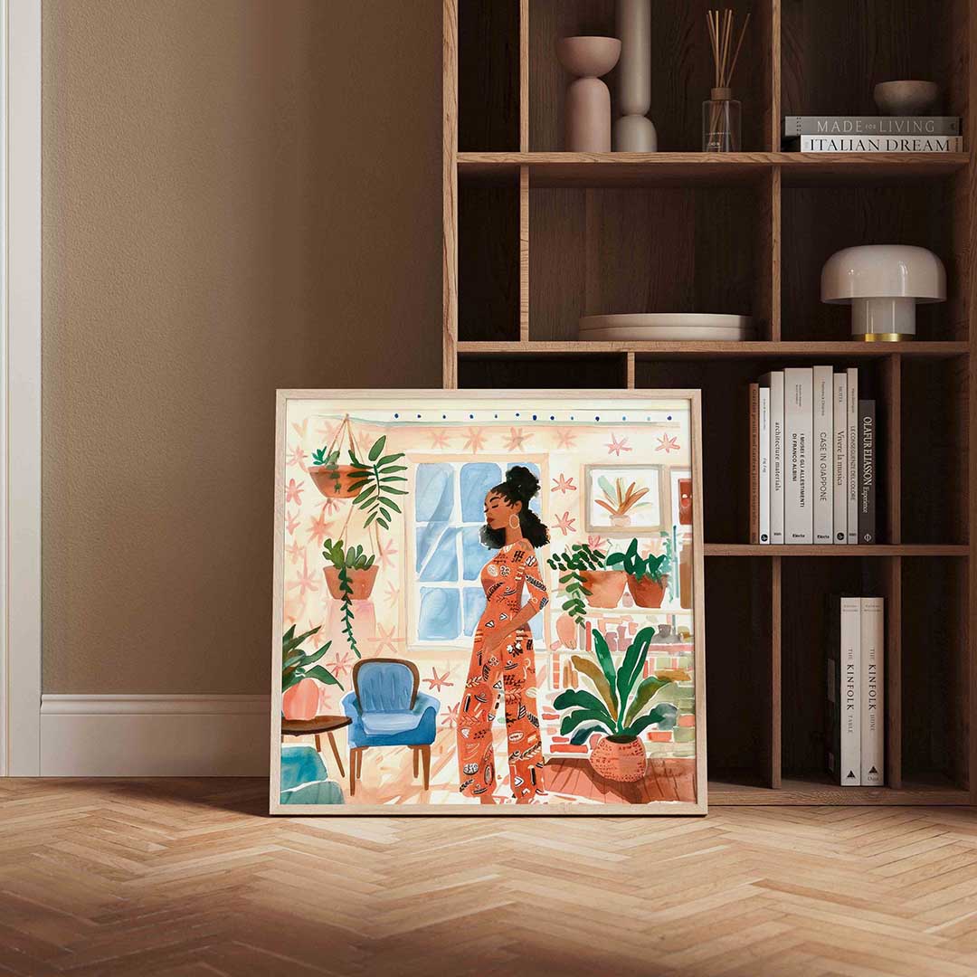 Vrouw in kamer Poster