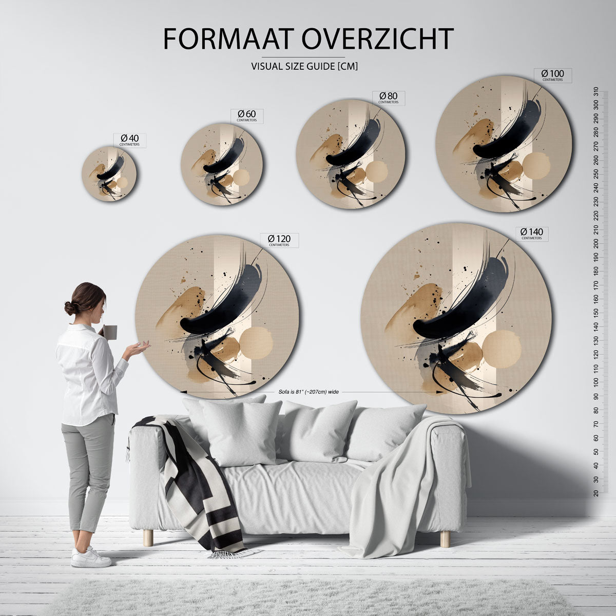 Abstracte vormen Muurcirkel