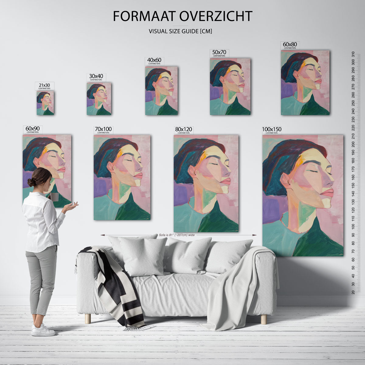 Portret met gesloten ogen Poster