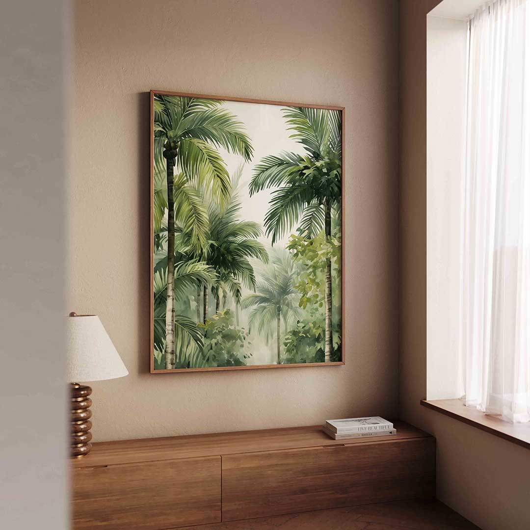 Palmbladeren en bomen Poster