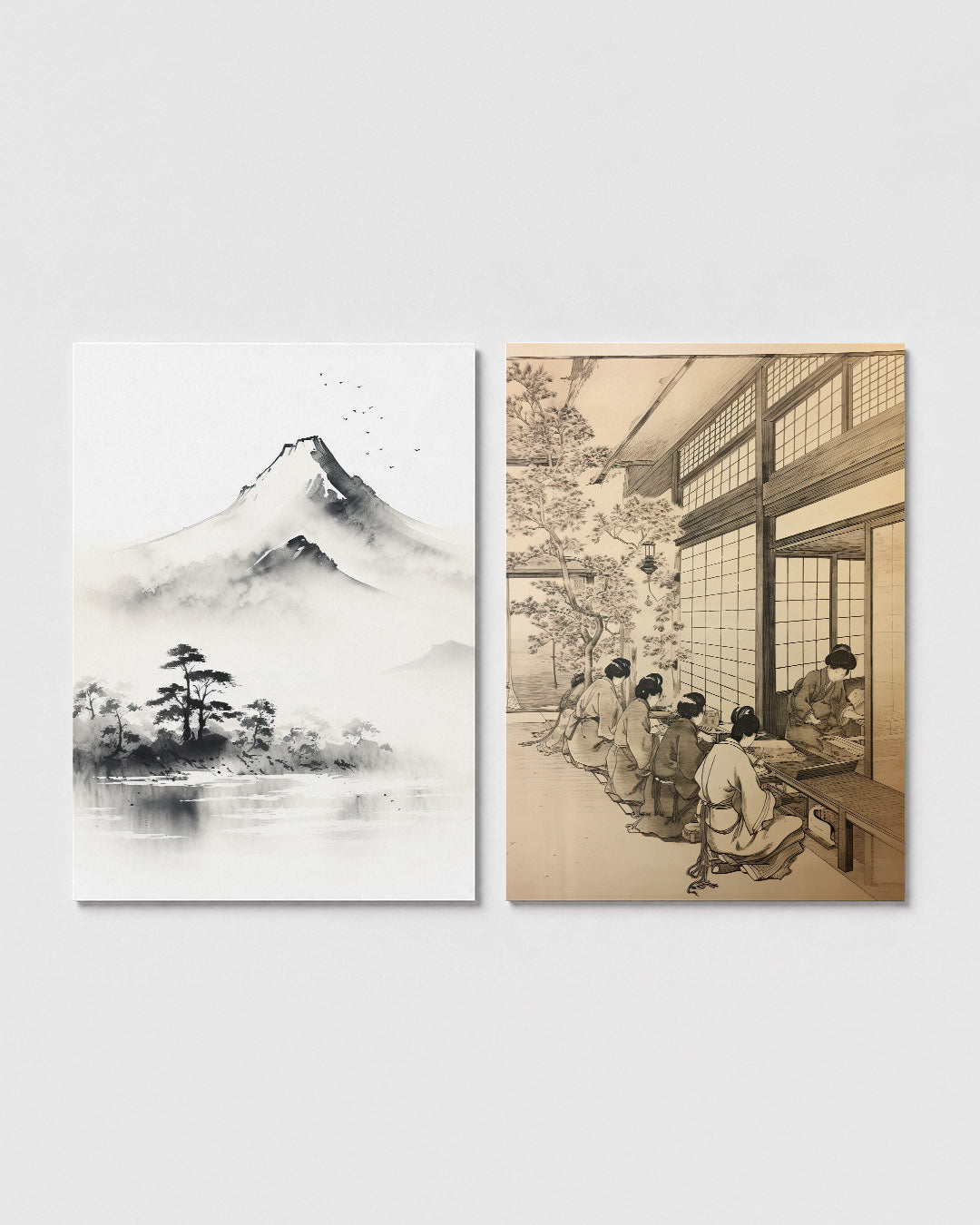 Mistige berglandschap Posterset