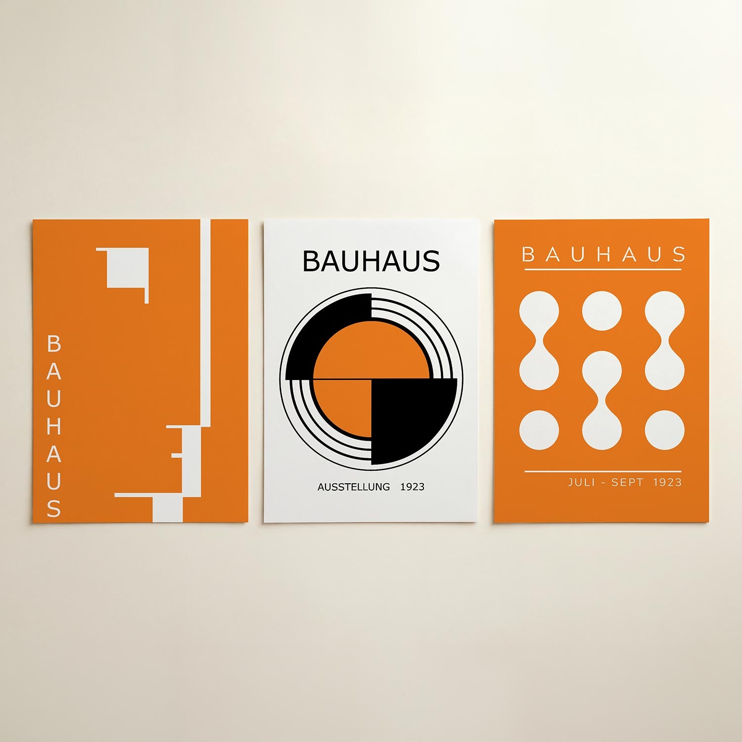 Oranje lijnenspel Posterset