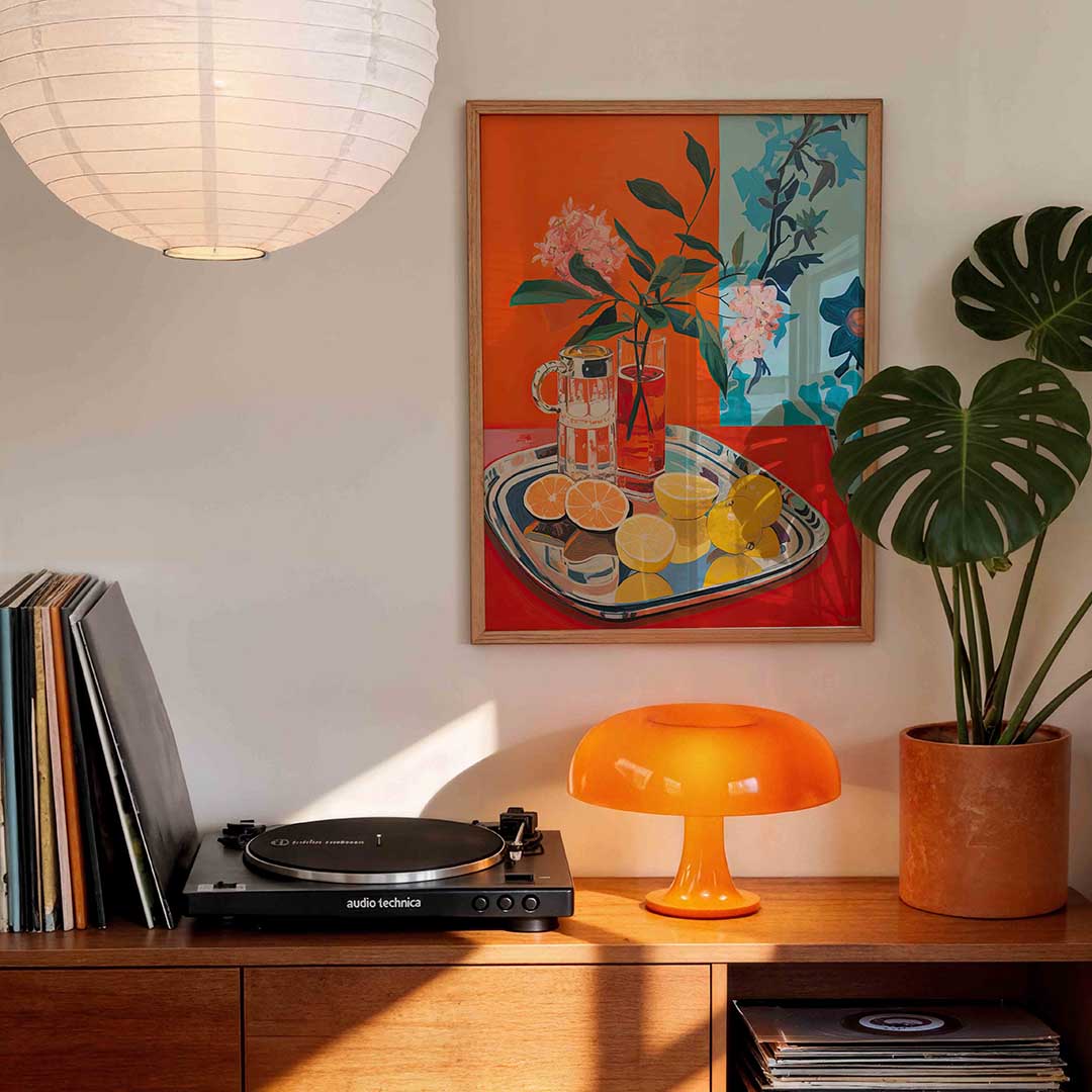 Citrus en bloemen Poster