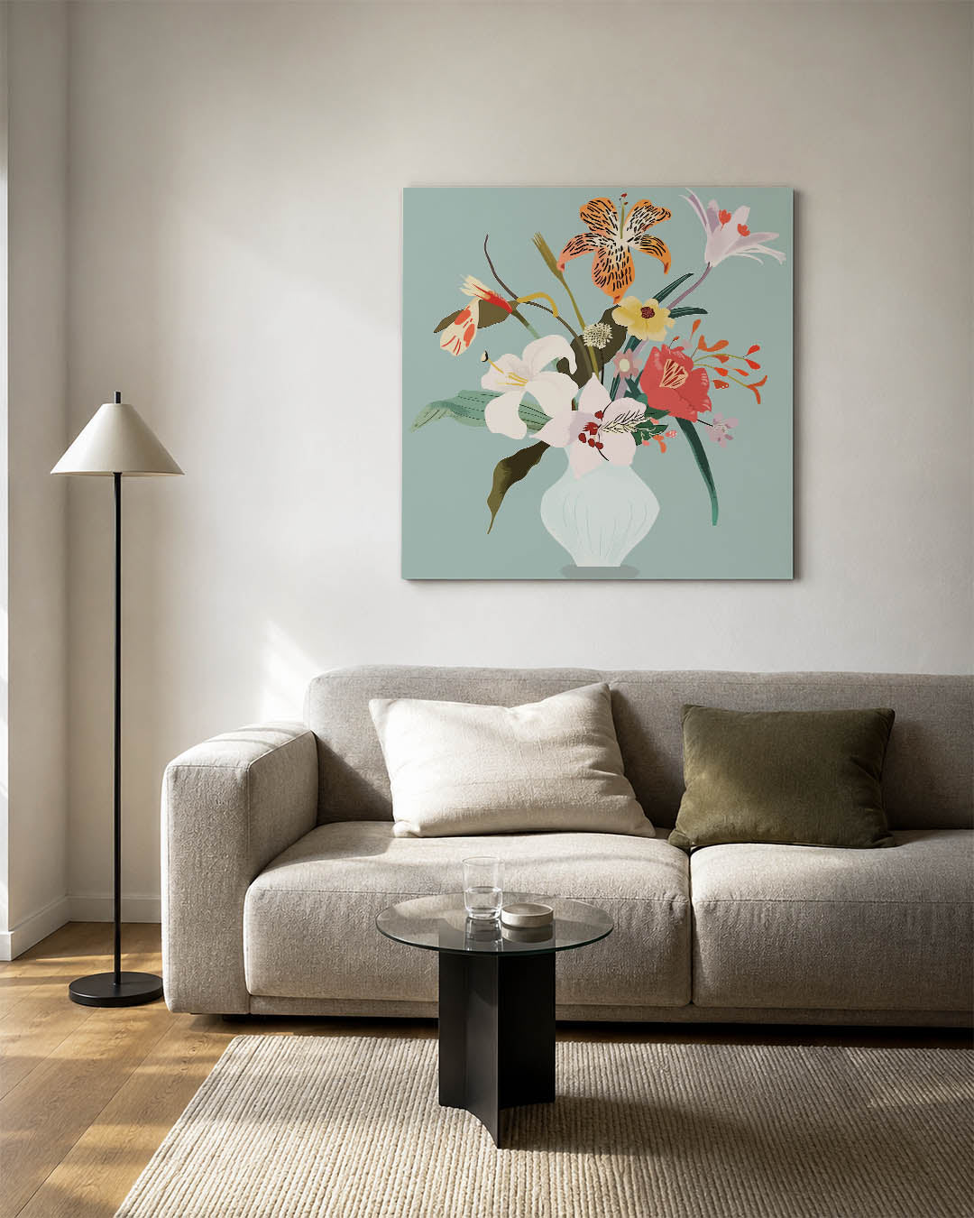 Bloemen in vaas Kunstwerk