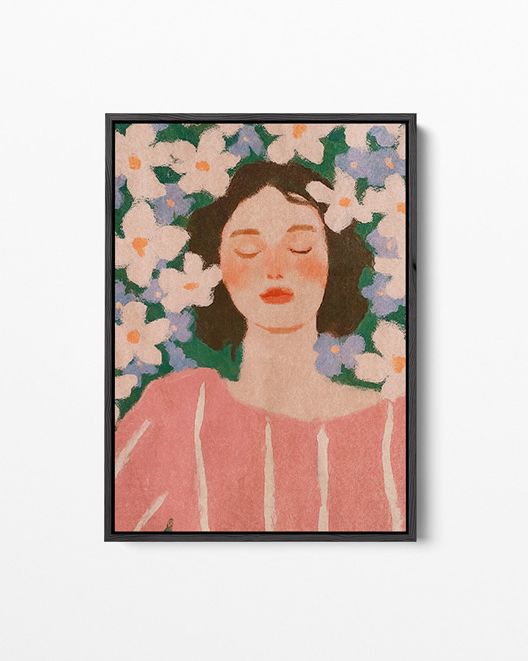 Dromerige bloemenportret Kunstwerk