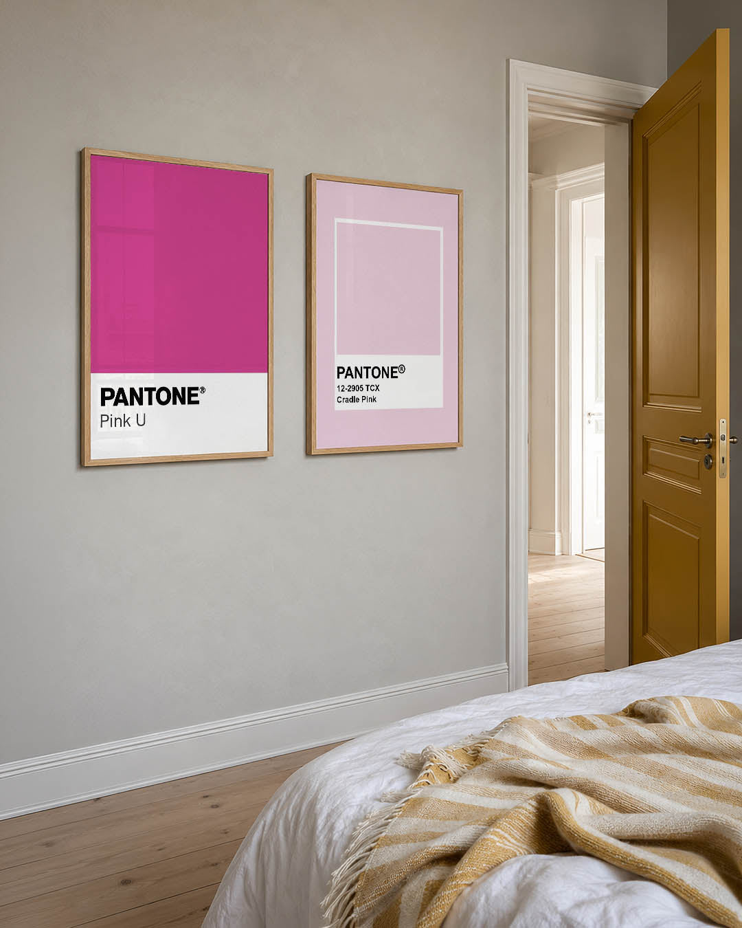 Roze kleurvlak Posterset