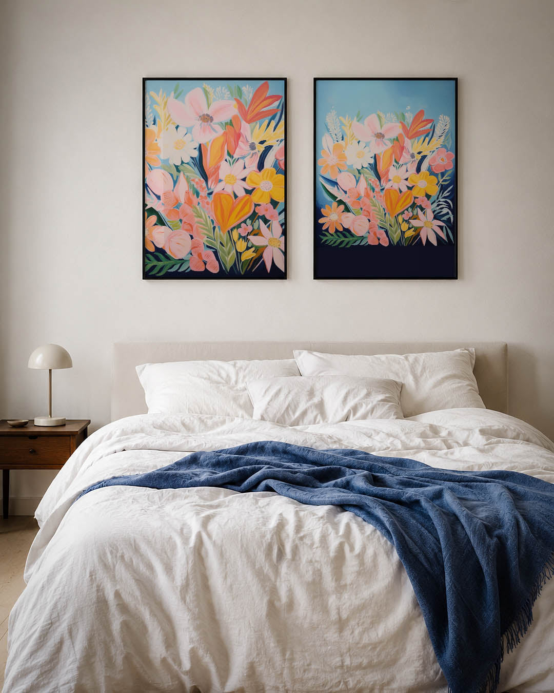 Bloemrijke kleurvlakken Posterset