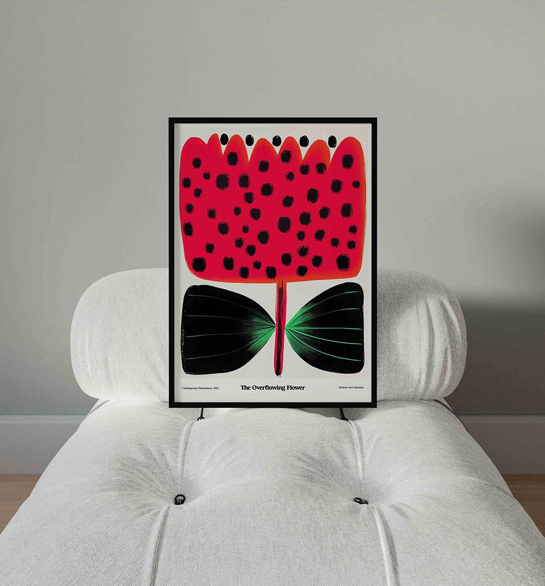 Bloem met zwarte stippen Poster