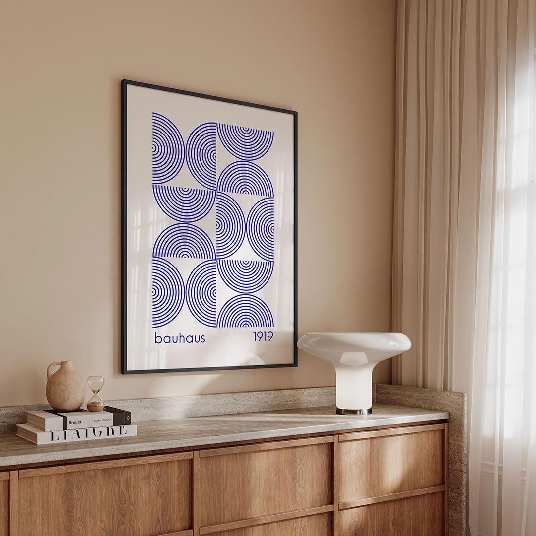 Cirkelritme blauw Poster