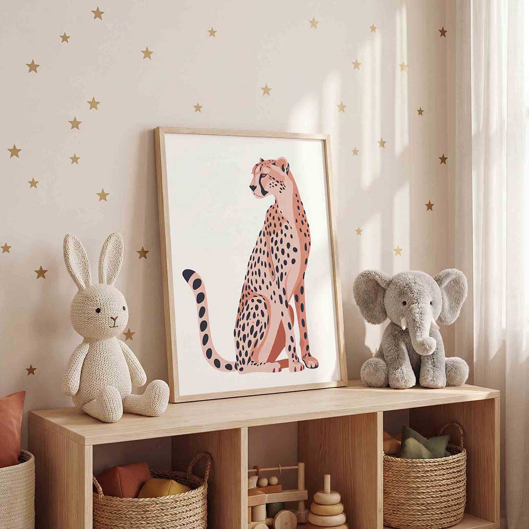 Zittende cheetah Poster