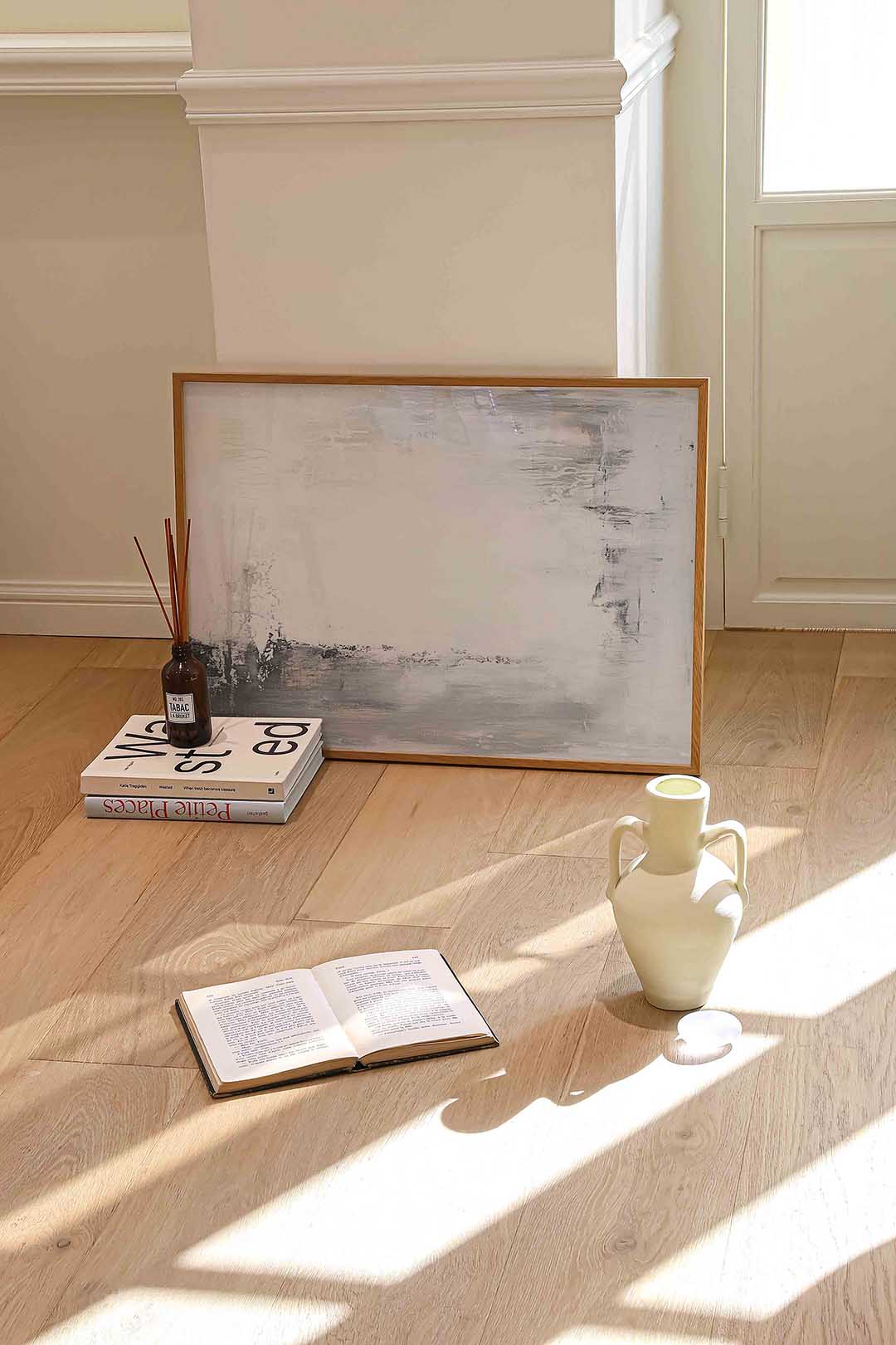 Abstracte grijze en witte Poster