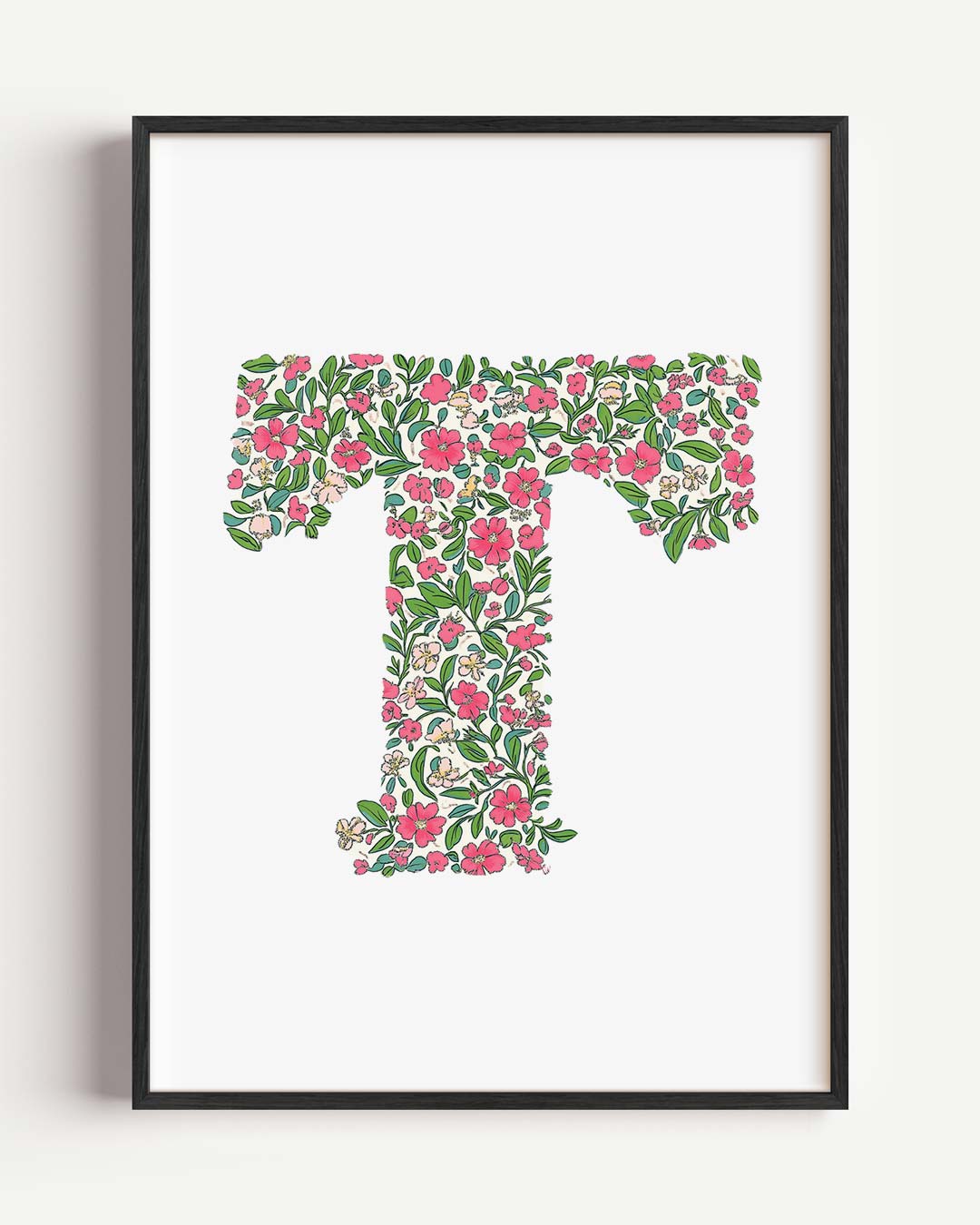 Bloemrijke T Monogram Poster-WallArtistic