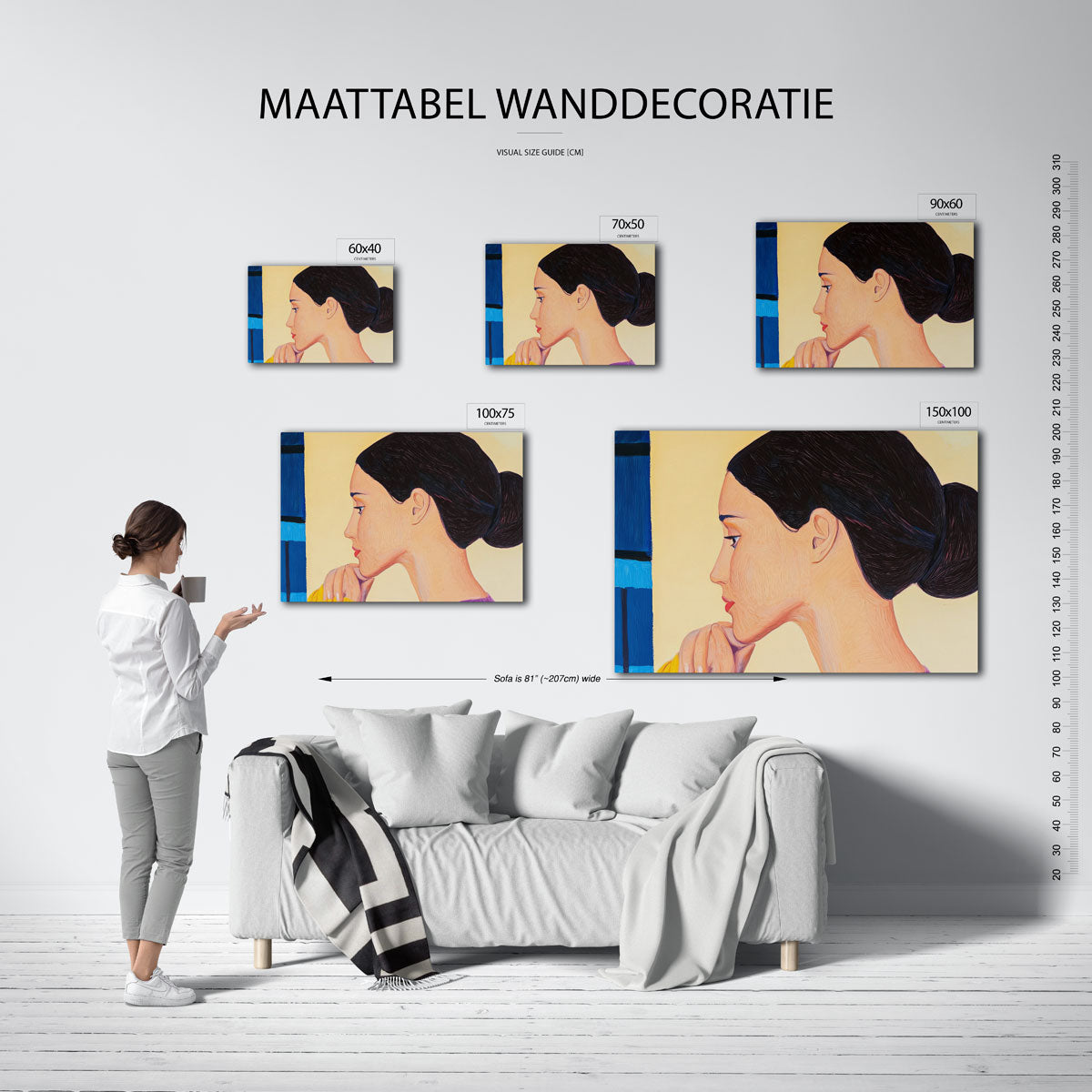 Vrouwelijk zijaanzicht Kunstwerk