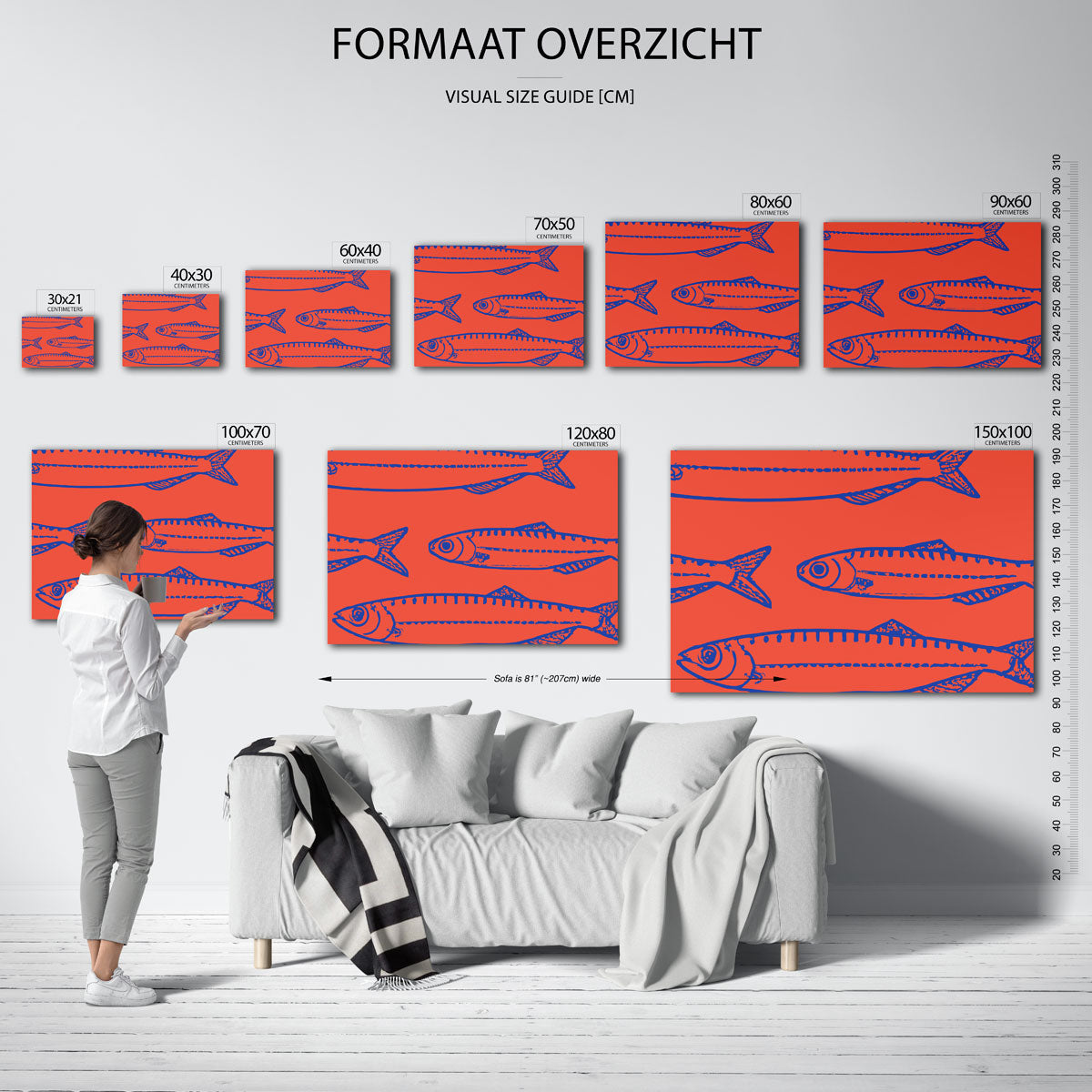Vissen op oranje Poster