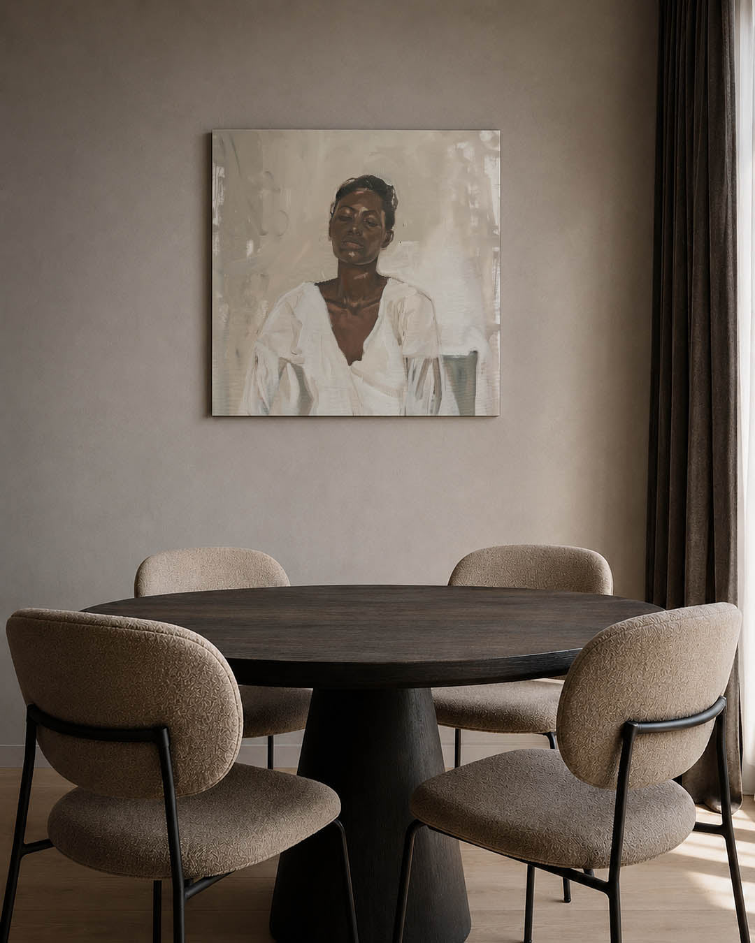 Rustige portretstudie Kunstwerk