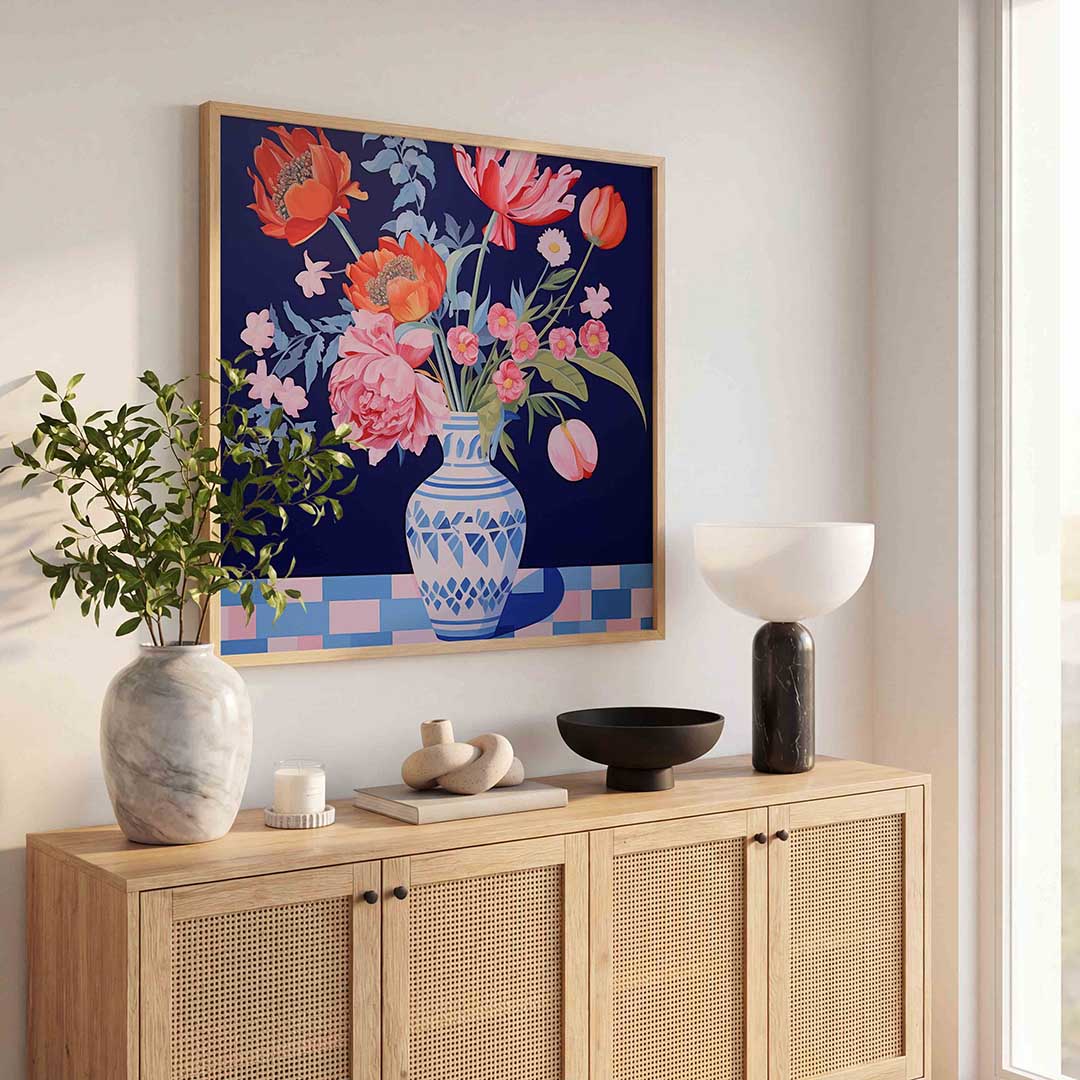 Bloemen in vaas Poster