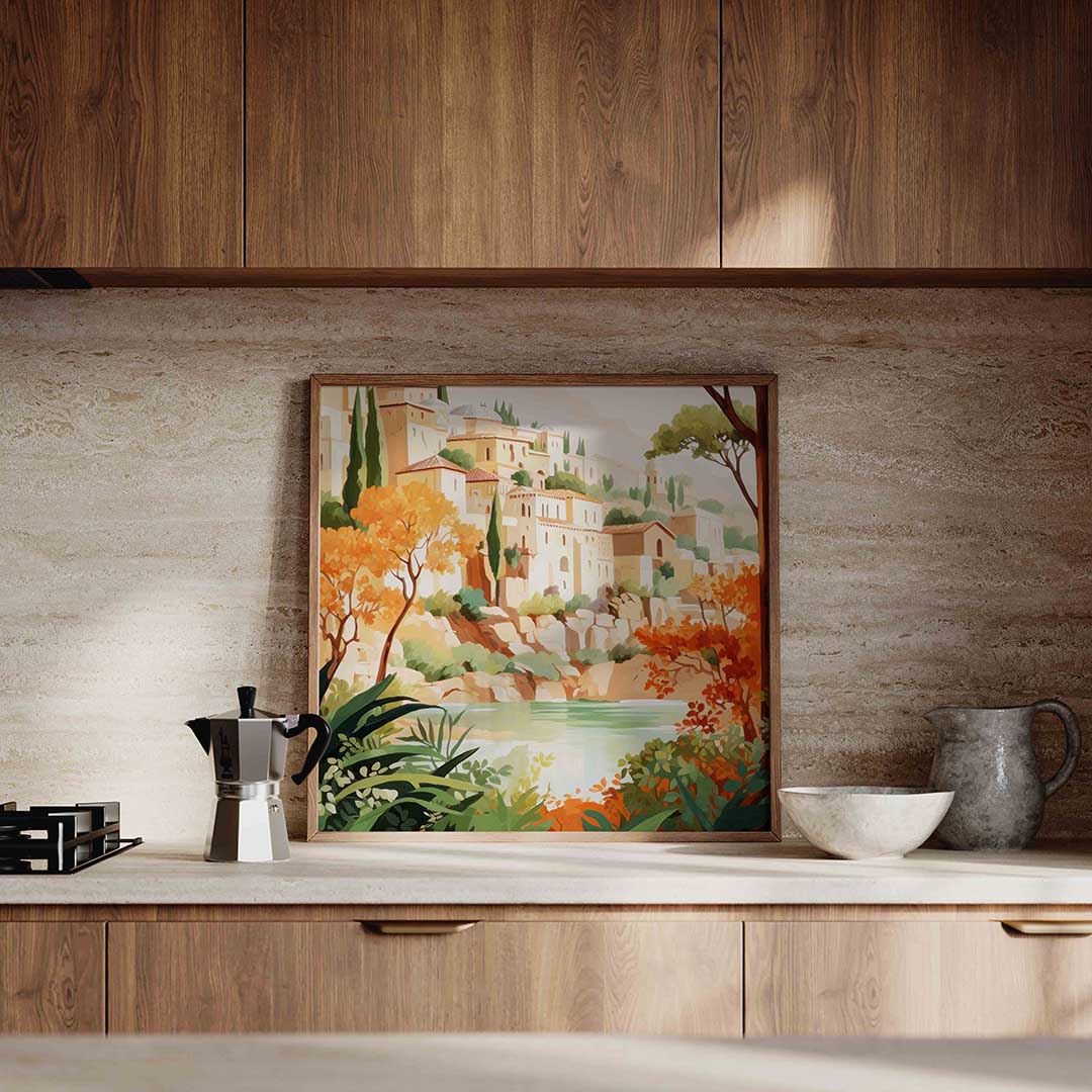 Mediterrane gebouwen Poster