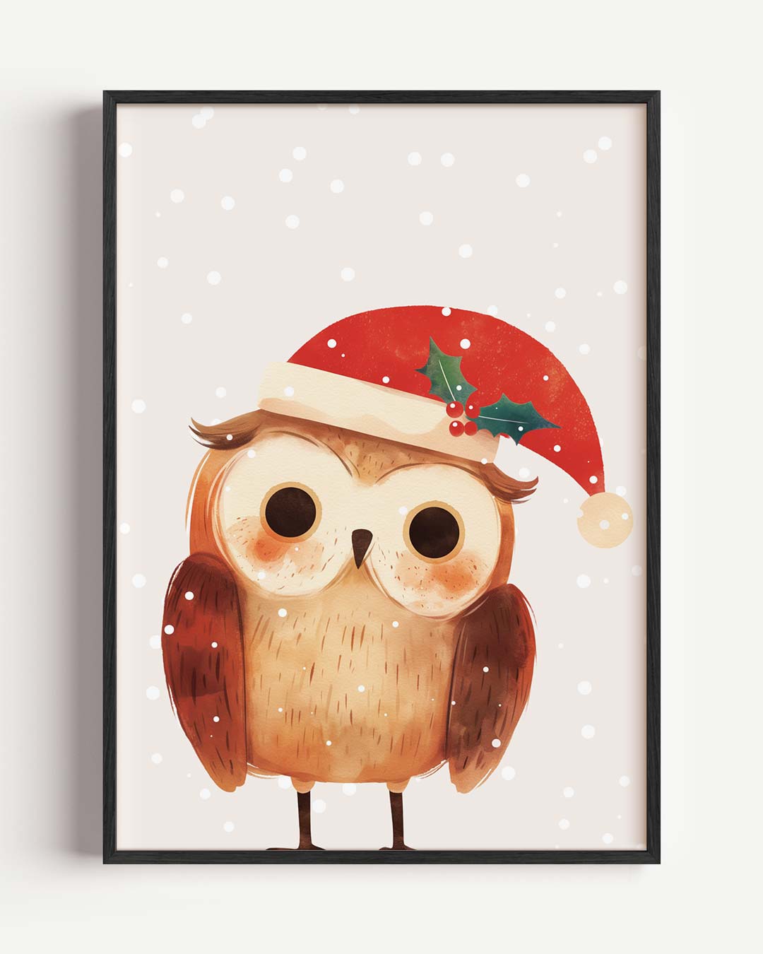 Schattige Uil Kerstposter-WallArtistic
