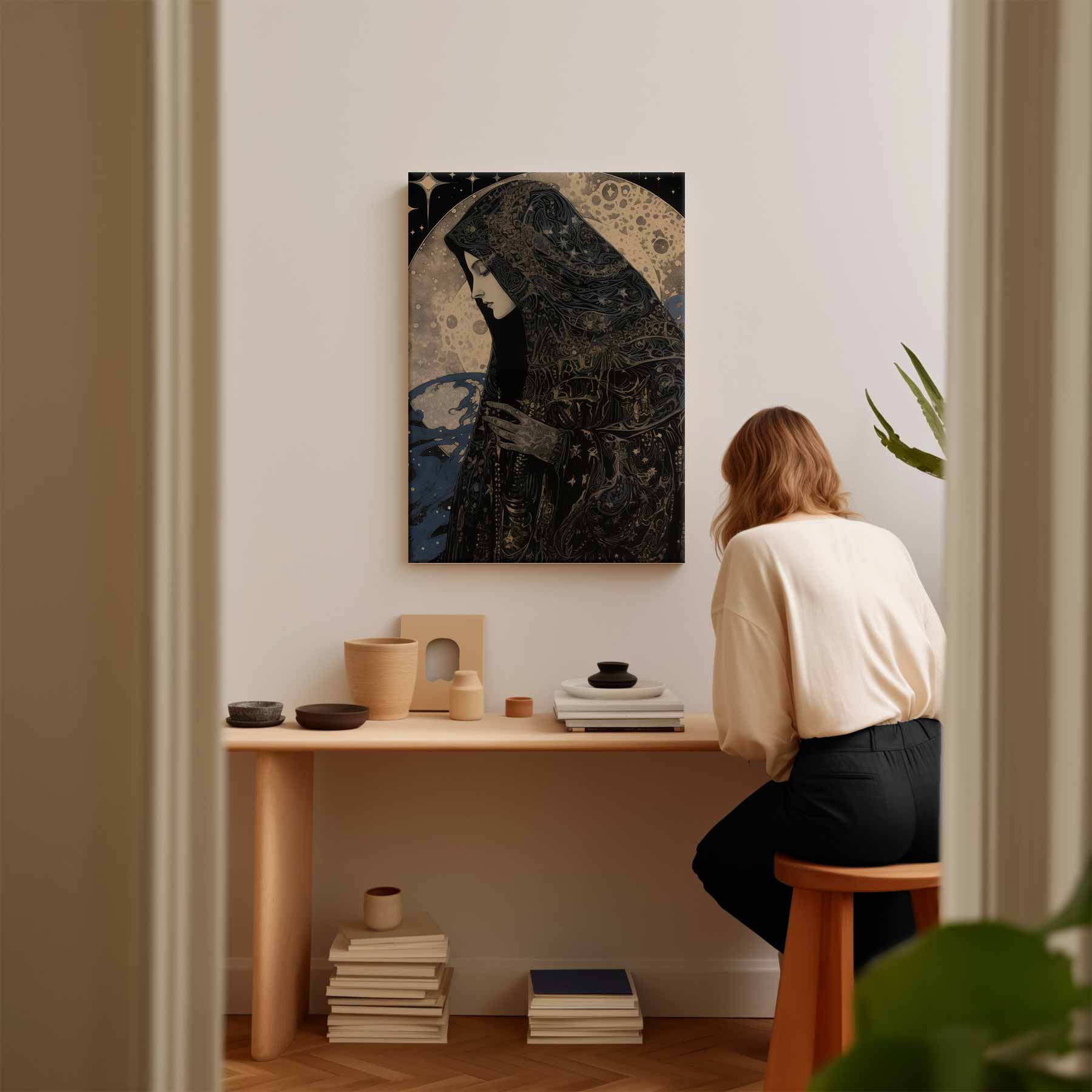 Mystieke Maanwacht Kunstwerk-canvas-dibond-plexiglas-wanddecoratie-WallArtistic