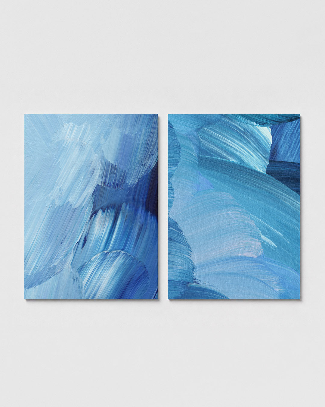 Blauwe borstelstreken Posterset