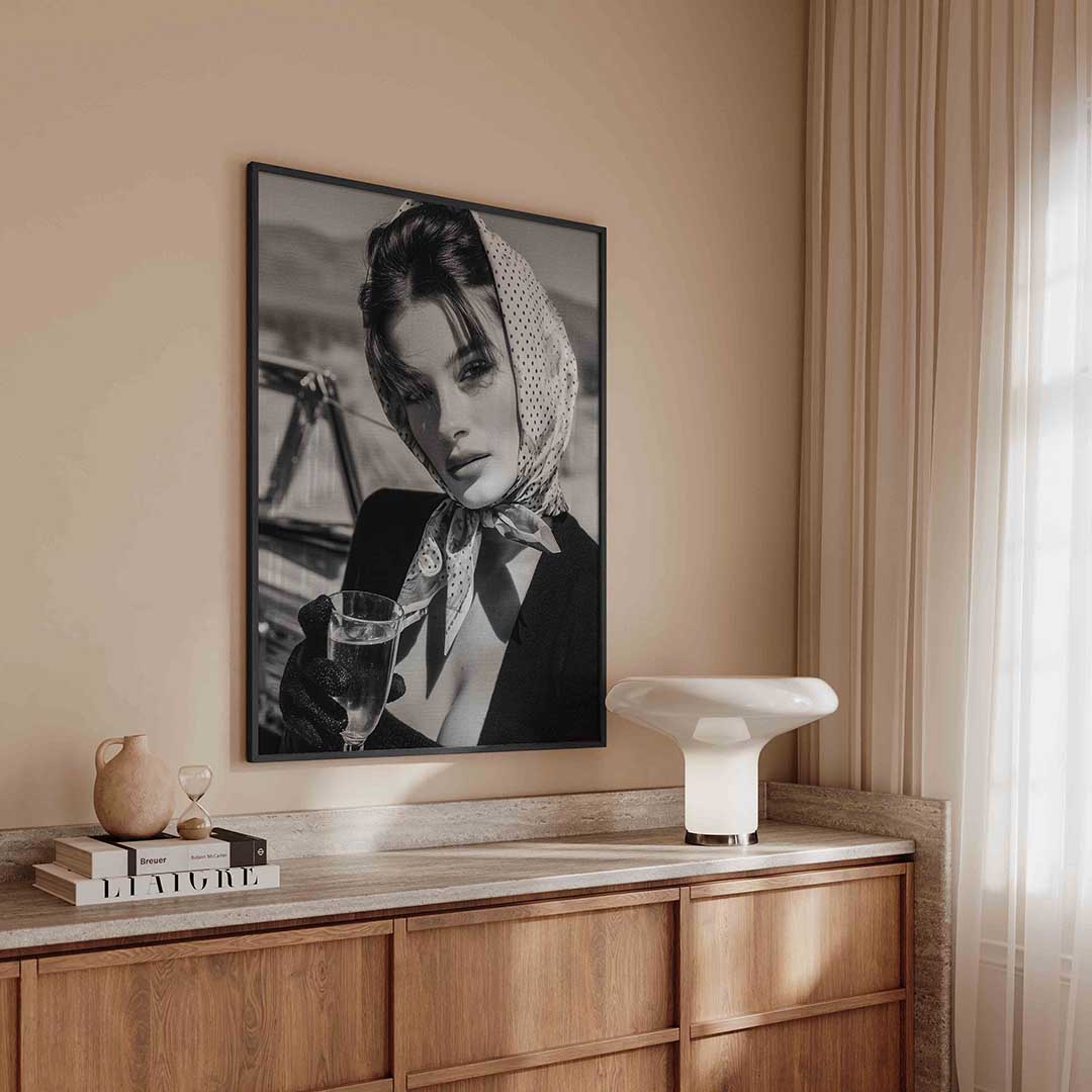 Vrouw met glas Poster