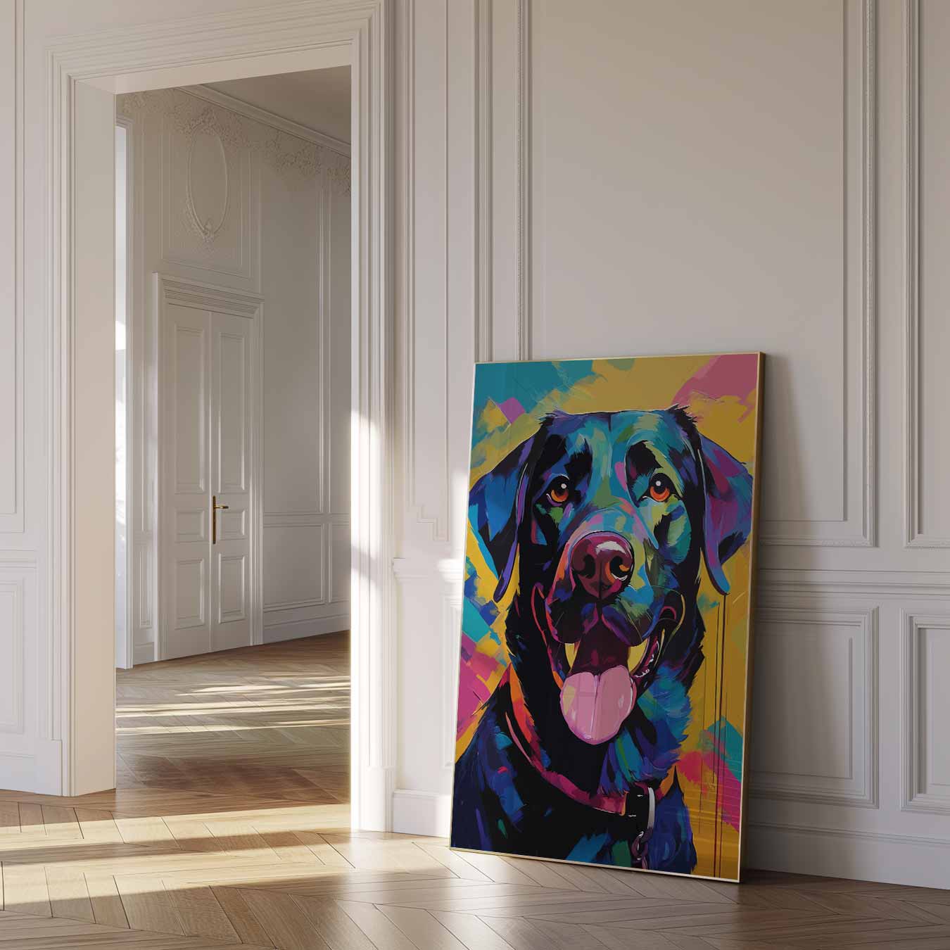 Kleurrijke Hond Vrolijkheid Poster-WallArtistic