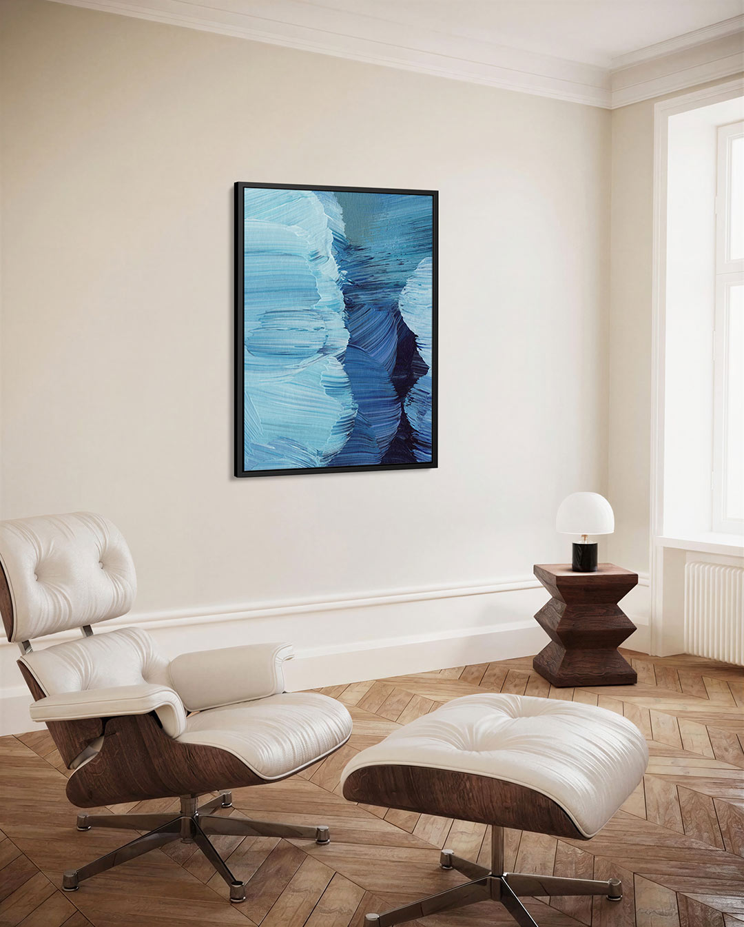 Dynamische blauwtinten Kunstwerk