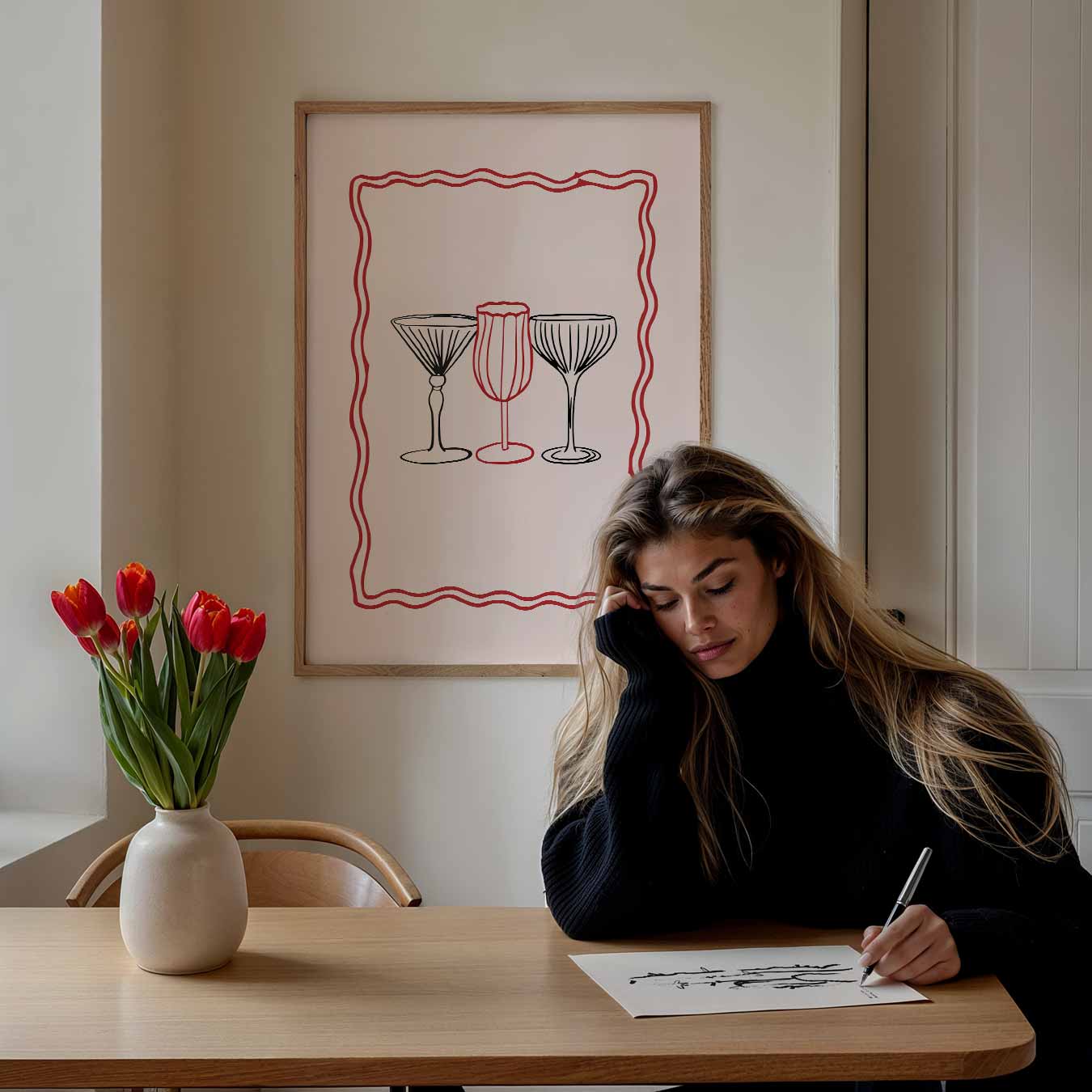 Elegante Cocktailglazen Poster-WallArtistic