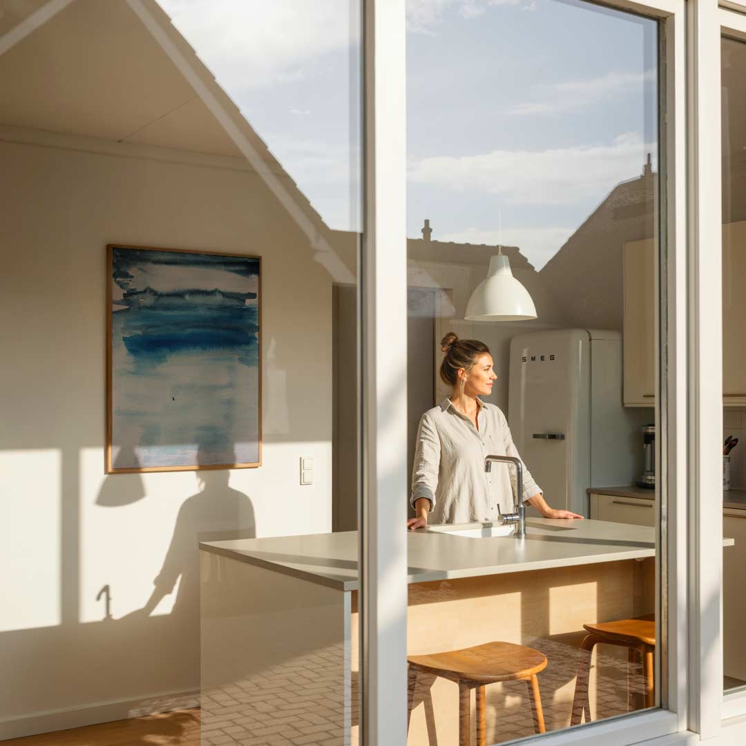 Dromerige Blauwe Waterverf Poster-WallArtistic