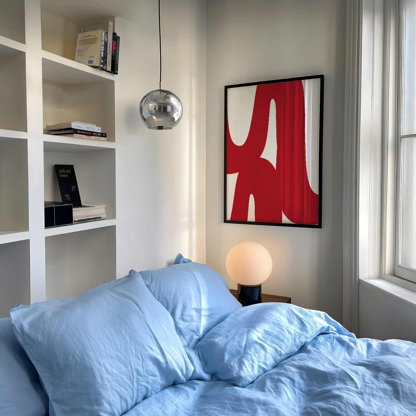 Stijlvolle Rode Abstracte Poster-WallArtistic