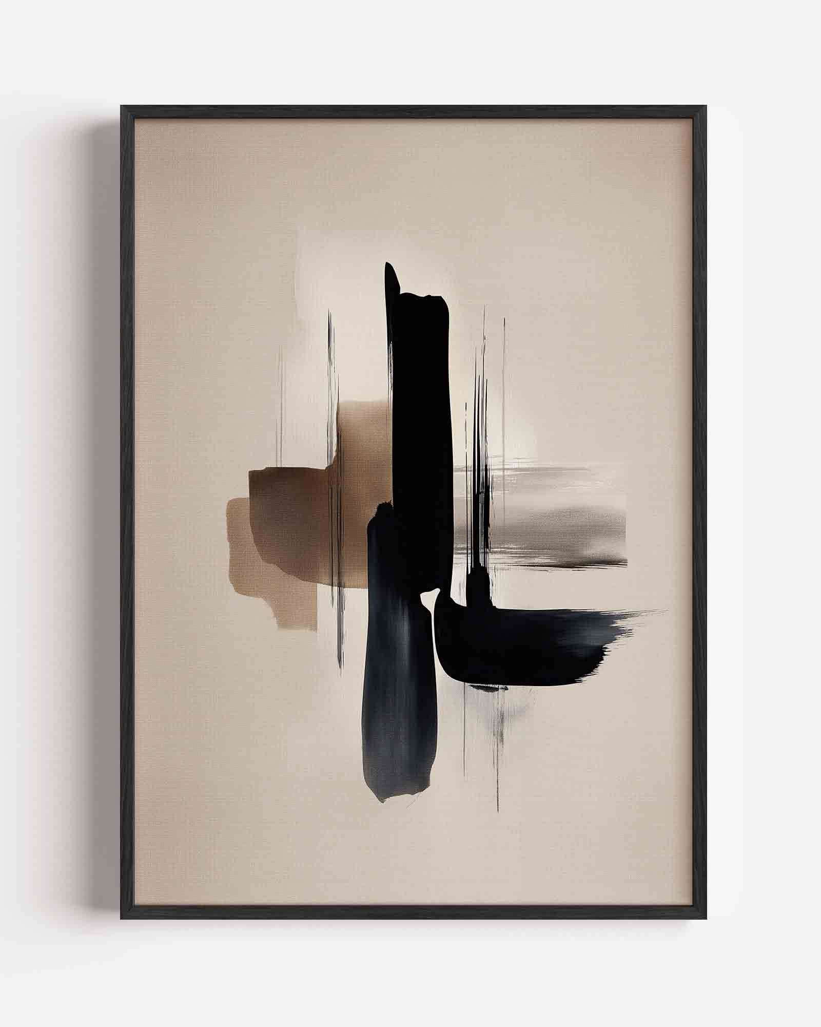 Abstracte penseelstreken Poster