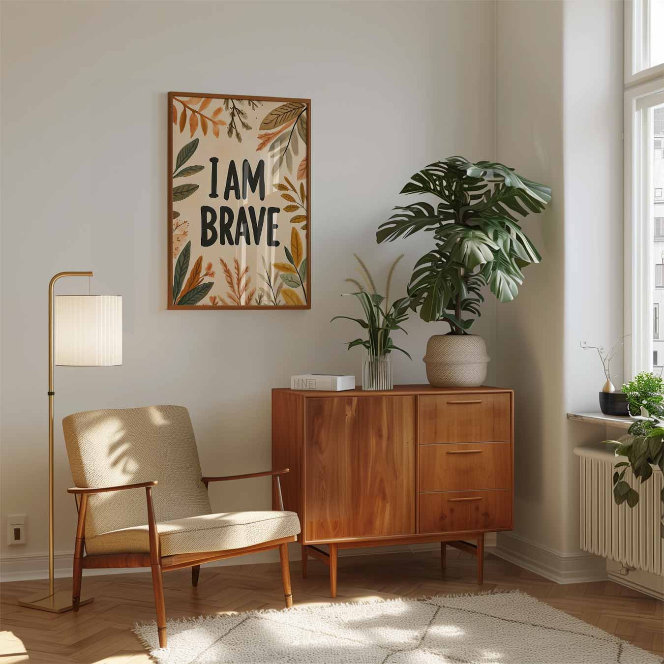 Dappere Quote Botanische Poster-WallArtistic