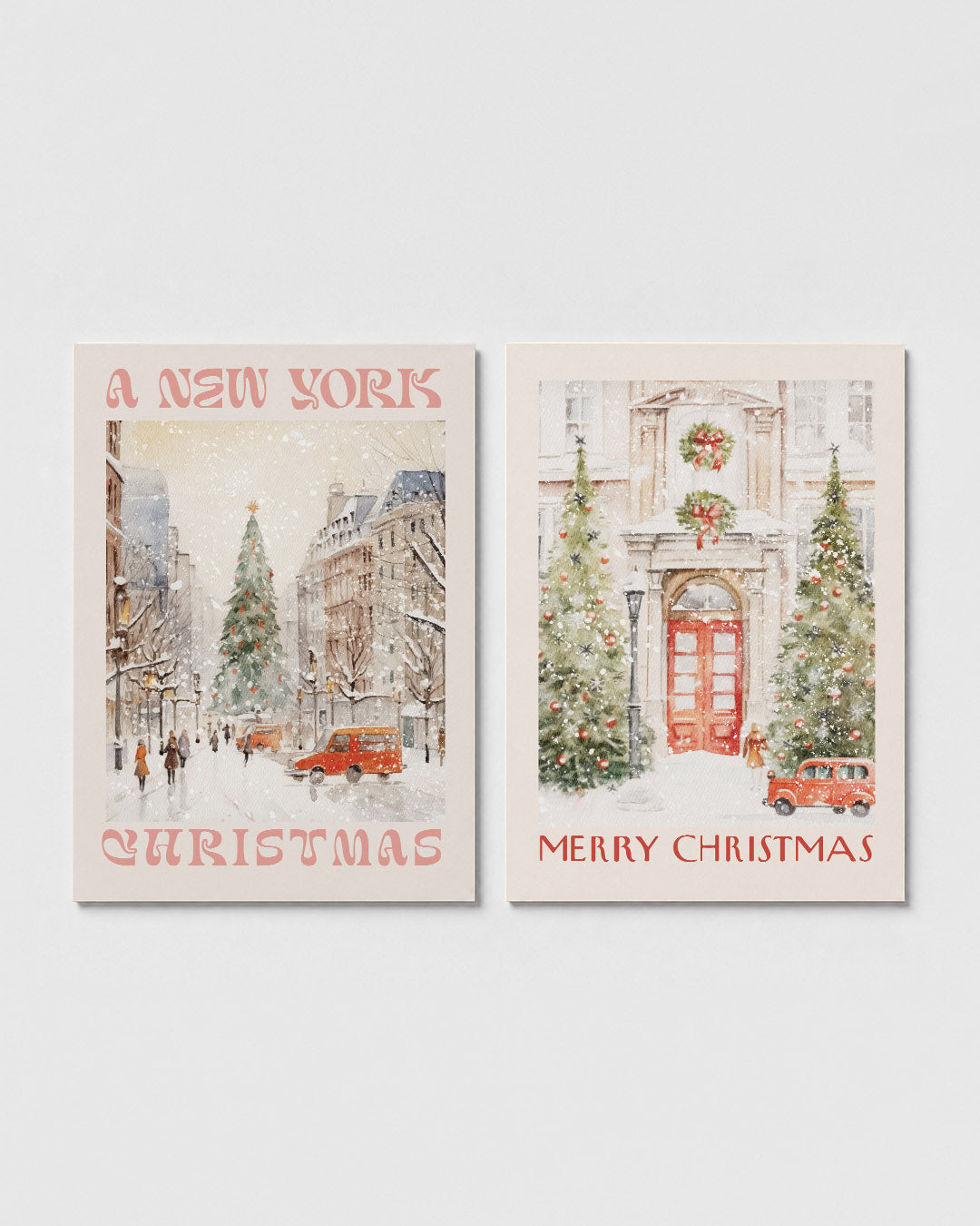 Winterse stadsgezichten Posterset