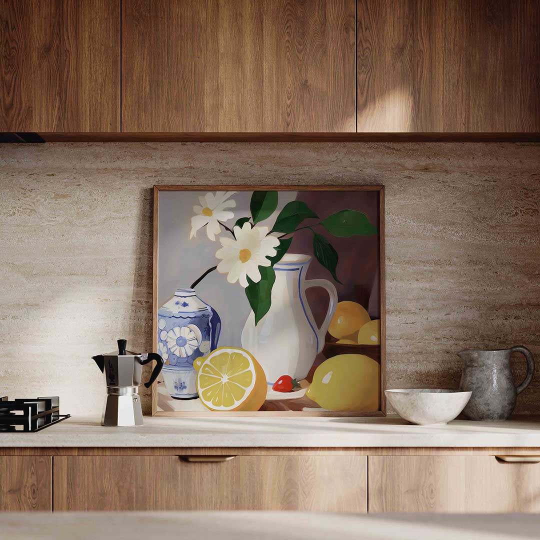 Bloemen en fruit Poster