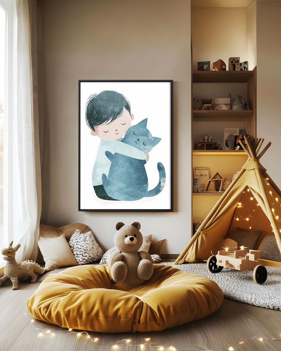 Knuffelende vrienden Kunstwerk