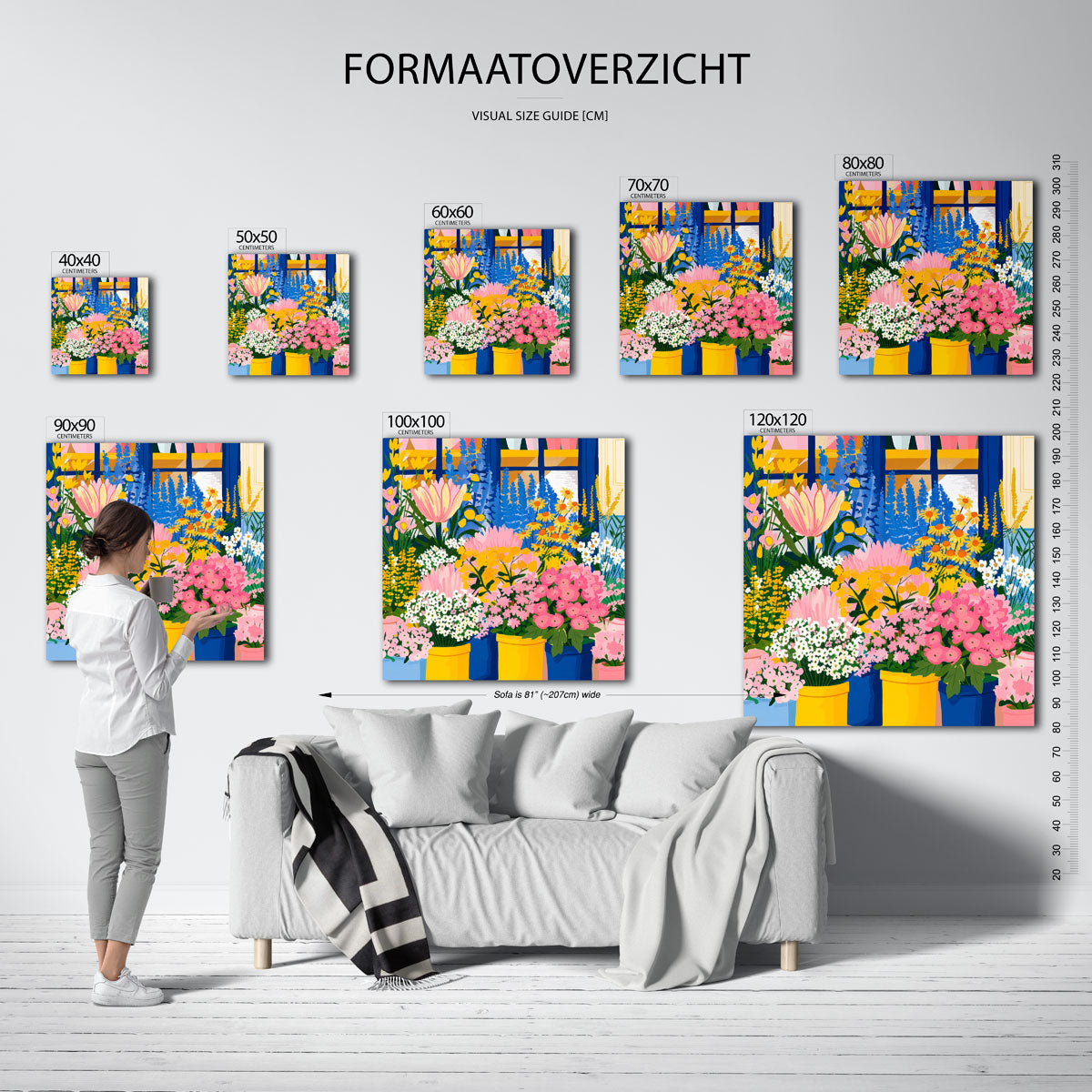 Bloemenzee voor raam Poster