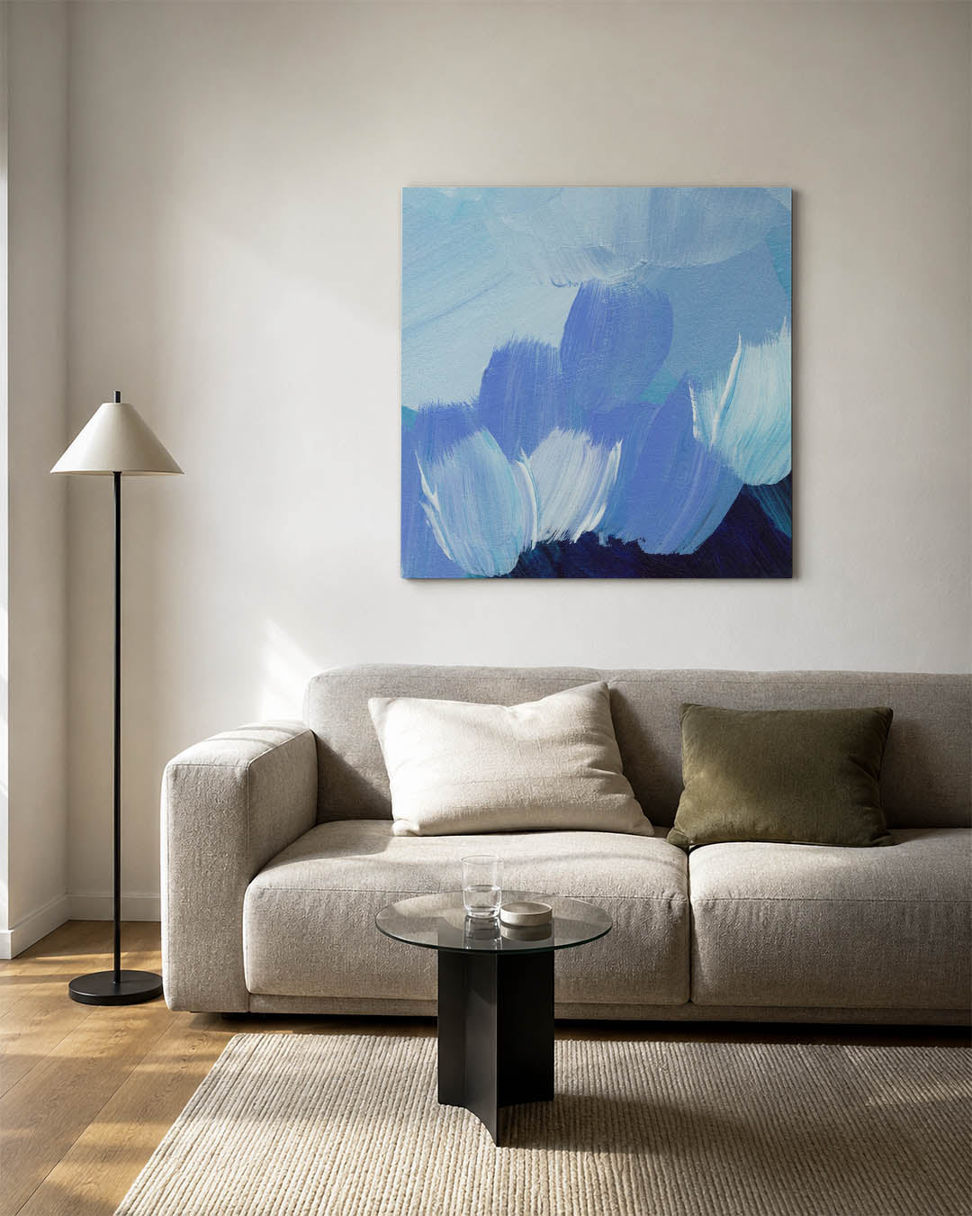 Dynamische blauwtinten Kunstwerk