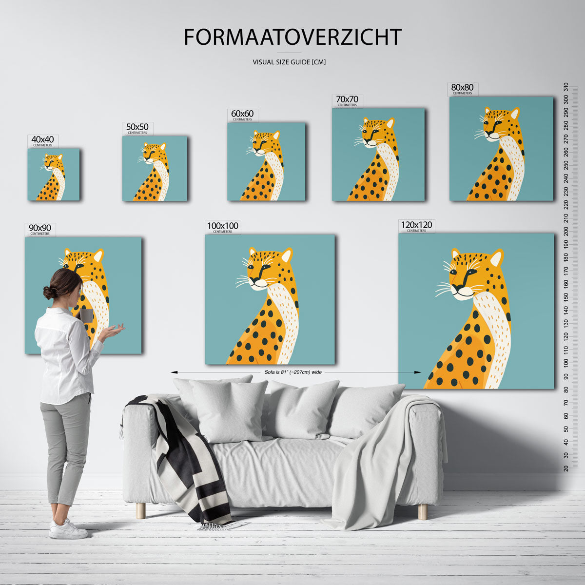 Luipaard illustratie Poster