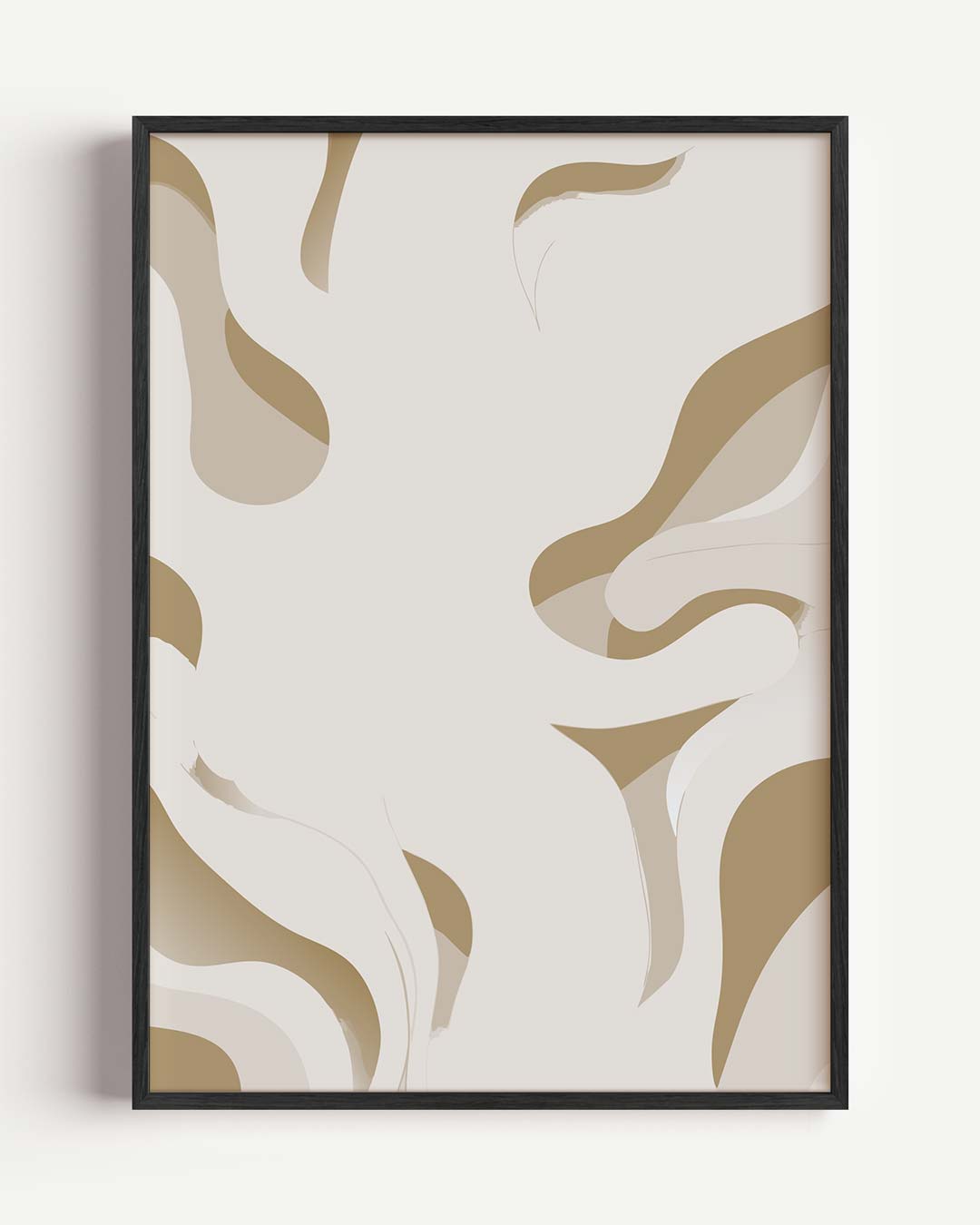 Elegante Abstracte Beige Kunstposter-WallArtistic