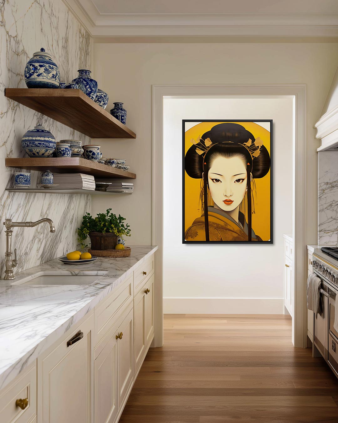 Elegante vrouwelijke portret Kunstwerk