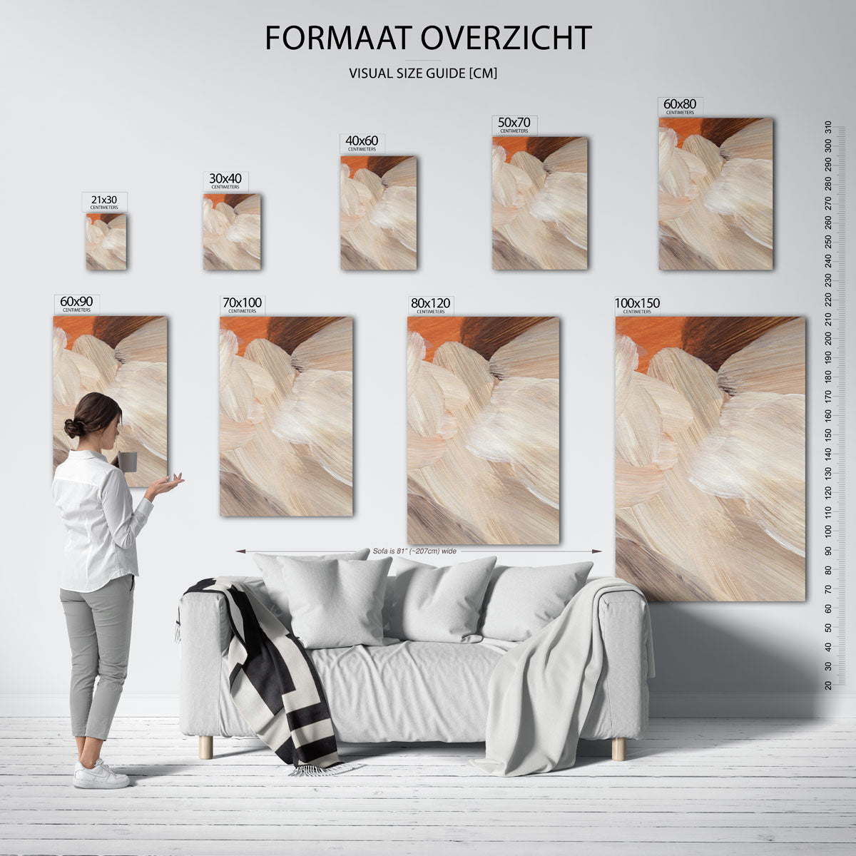 Abstracte penseelstreken Poster