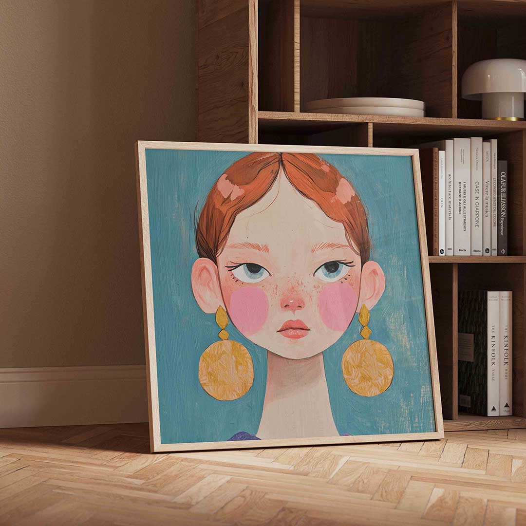 Meisje met grote oorbellen Poster