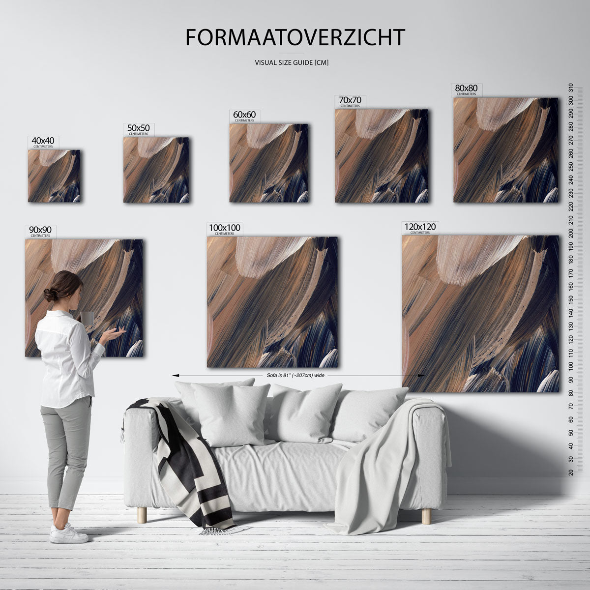 Abstracte penseelstreken Poster