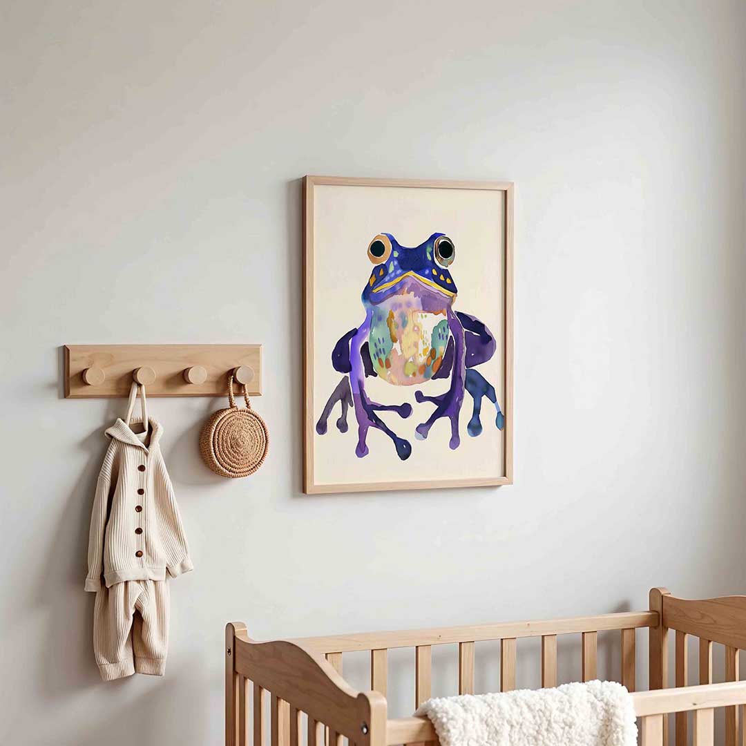 Gekleurde kikker Poster