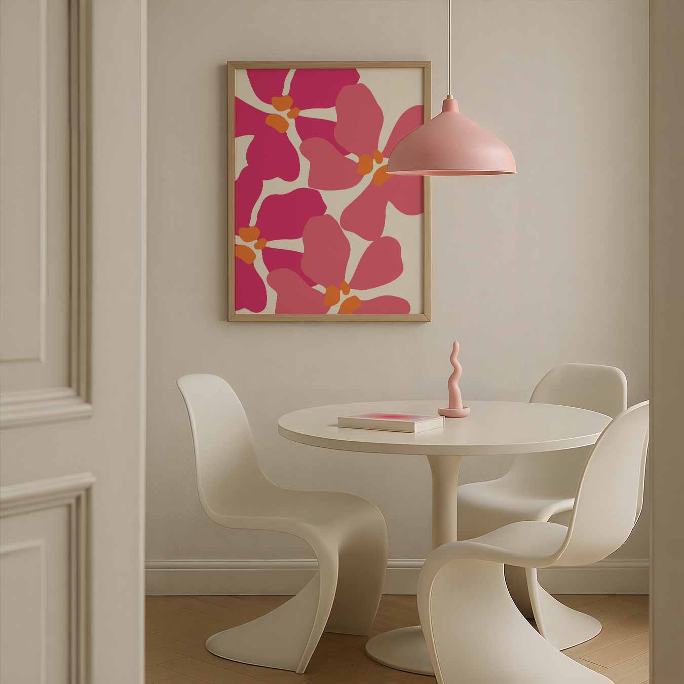 Bloemrijke Roze Droom Poster-WallArtistic