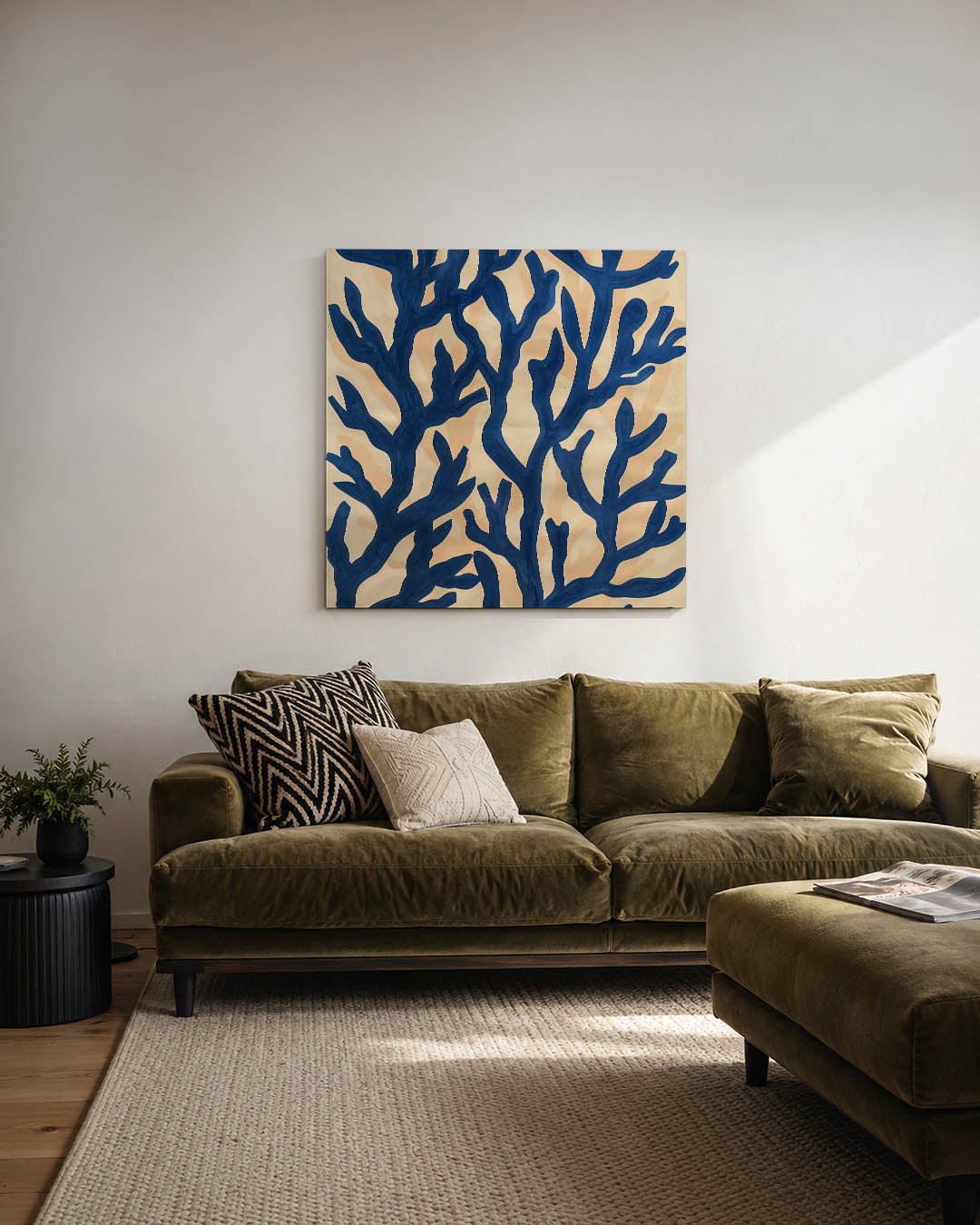 Organische blauwe vormen Kunstwerk