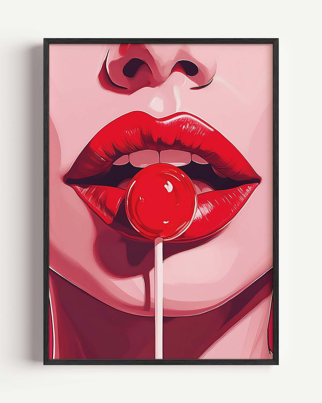 Verleidelijke Rode Lippen Poster-WallArtistic