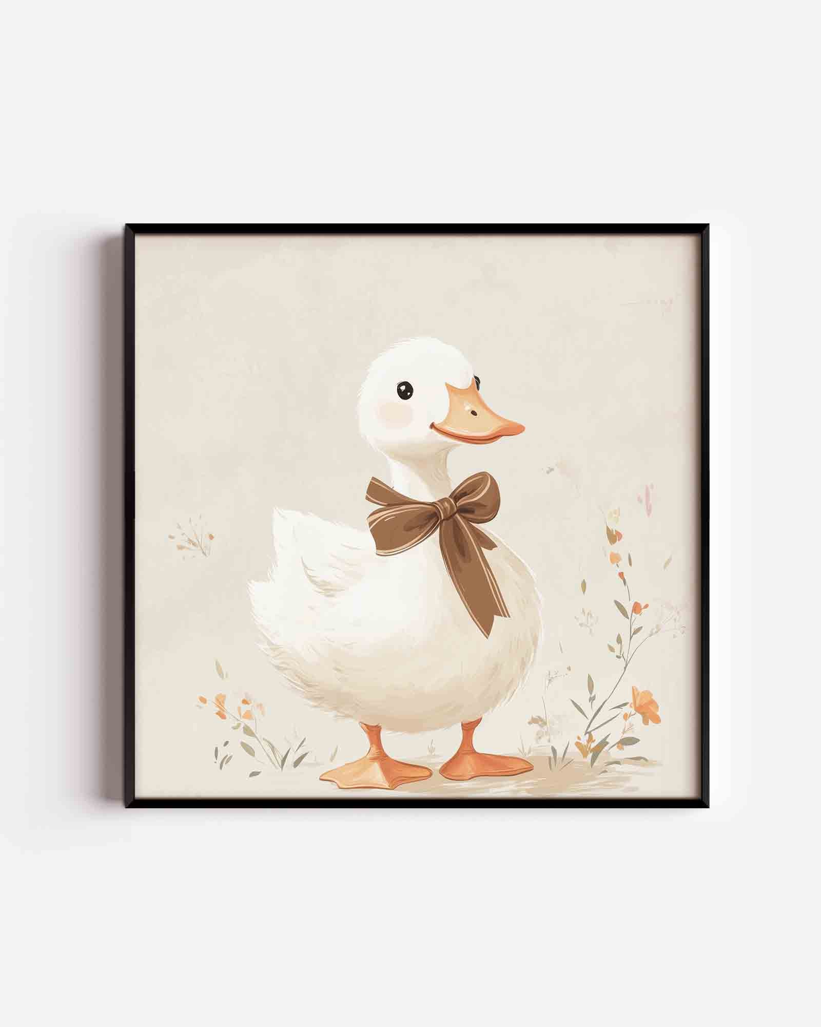 Eend met strik Poster