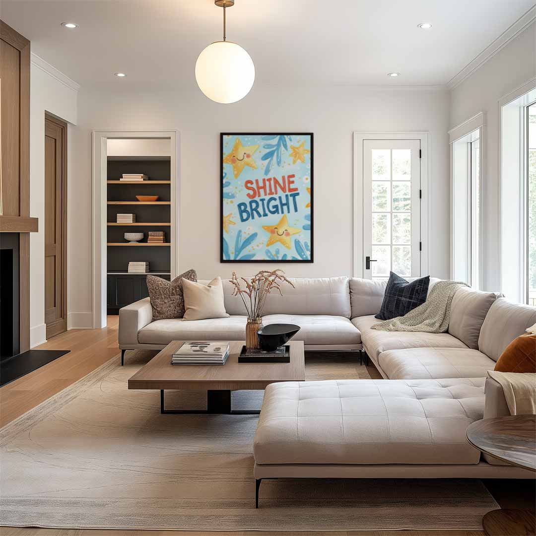 Vrolijke Sterren Poster Kunstwerk-canvas-dibond-plexiglas-wanddecoratie-WallArtistic